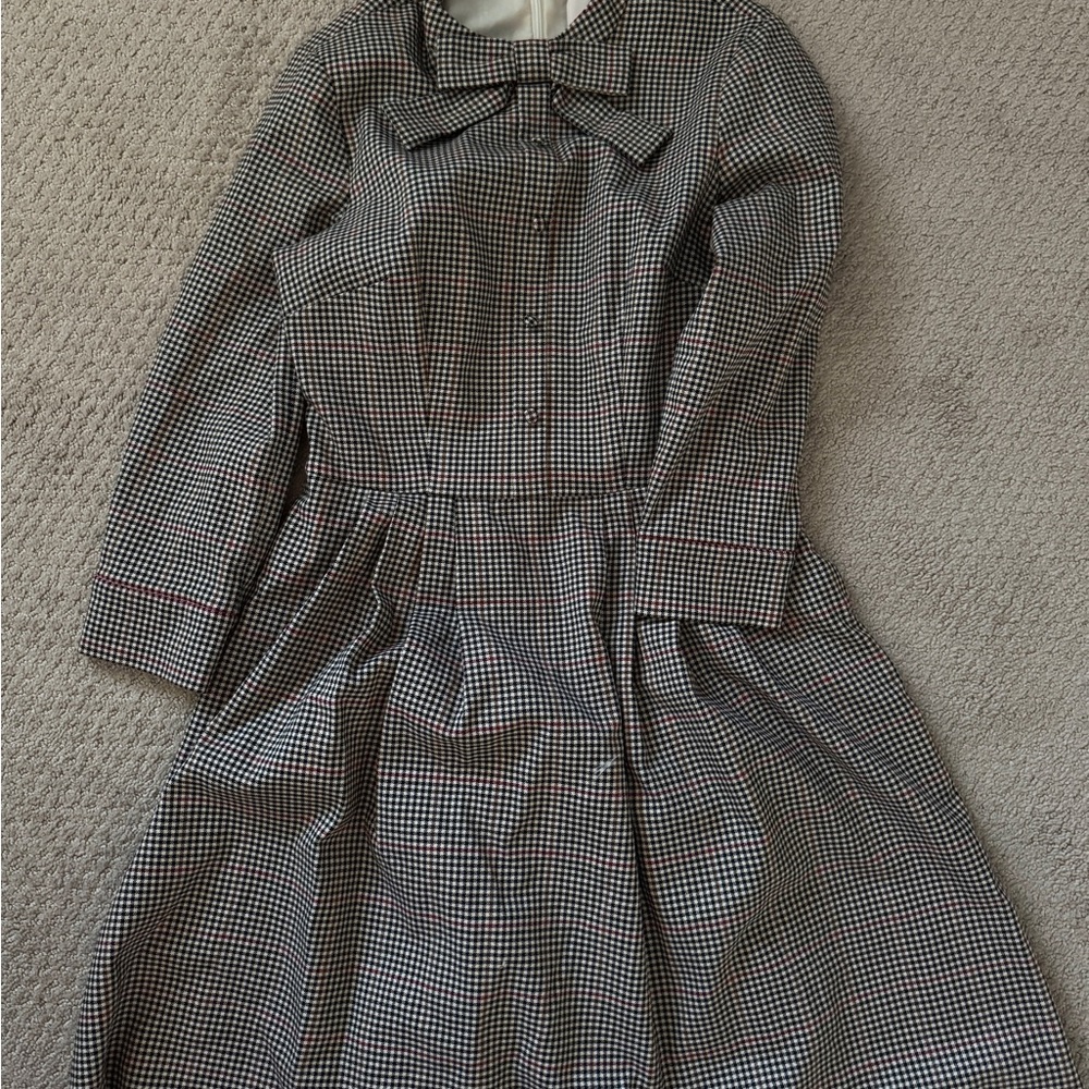 Gal Meets Glam Blanche Plaid Bow Dress - Picture 8 of 10